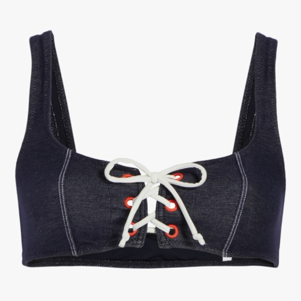 SOLID & STRIPED The Isabella Denim bathing top
